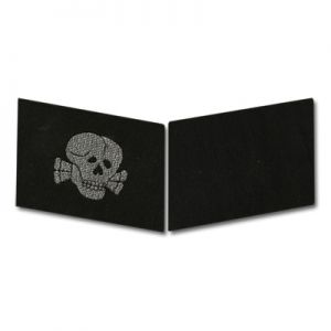 Bevo SS Collar Tabs - Totenkopf Officer - Silver